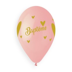 5 BALLONS BIO BAPTÊME 33CM PASTEL MULTICOLORE