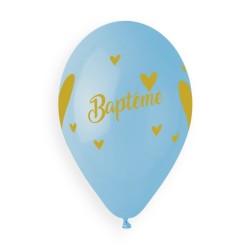 5 BALLONS BIO BAPTÊME 33CM PASTEL MULTICOLORE