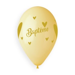 5 BALLONS BIO BAPTÊME 33CM PASTEL MULTICOLORE