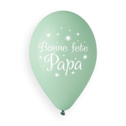 5 BALLONS BIO LATEX BONNE FETE PAPA 33CM 