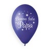 5 BALLONS BIO LATEX BONNE FETE PAPA 33CM 