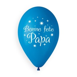 5 BALLONS BIO LATEX BONNE FETE PAPA 33CM 