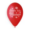 5 BALLONS BIO LATEX BONNE FETE MAMAN 33CM 