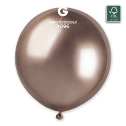 3 BALLONS BIO LATEX SHINY ROSE GOLD 48CM 