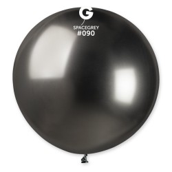 5 BALLONS BIO LATEX SHINY GRIS 80CM 