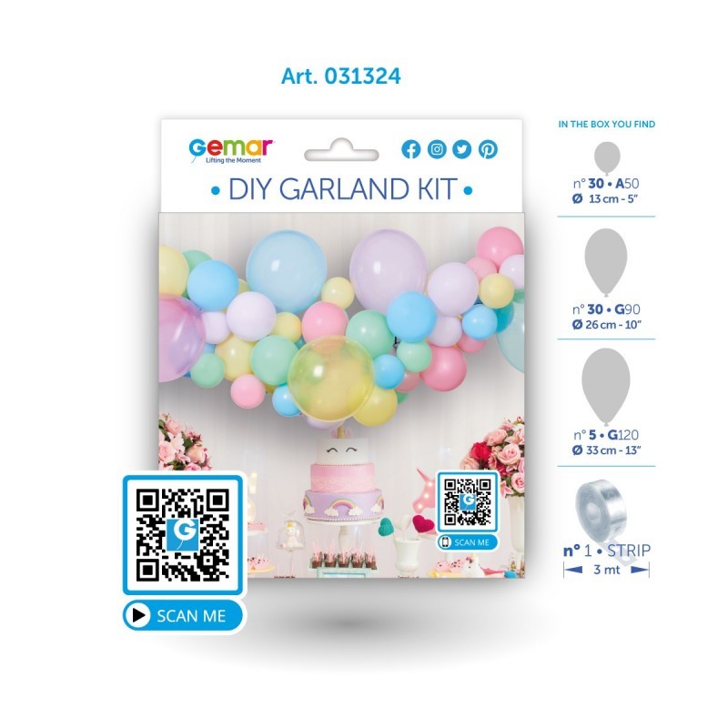 KIT GUIRLANDE DE BALLONS PASTEL 