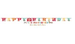 GUIRLANDE HAPPY BIRTHDAY FERME PERSONNALISABLE AVEC L'AGE
