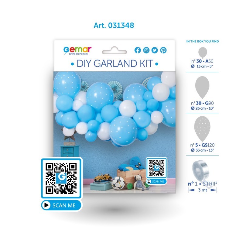 KIT GUIRLANDE DE BALLONS BABY BLEU 