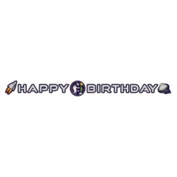 GUIRLANDE HAPPY BIRTHDAY THEME DE L'ESPACE  192 CM X 12 CM