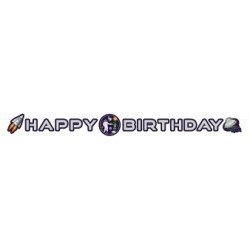 GUIRLANDE HAPPY BIRTHDAY THEME DE L'ESPACE  192 CM X 12 CM