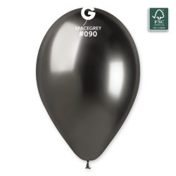 50 BALLONS SHINY GRIS 33CM 