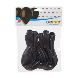 10 BALLONS NOIR BLACK BIO LATEX 30 CM 