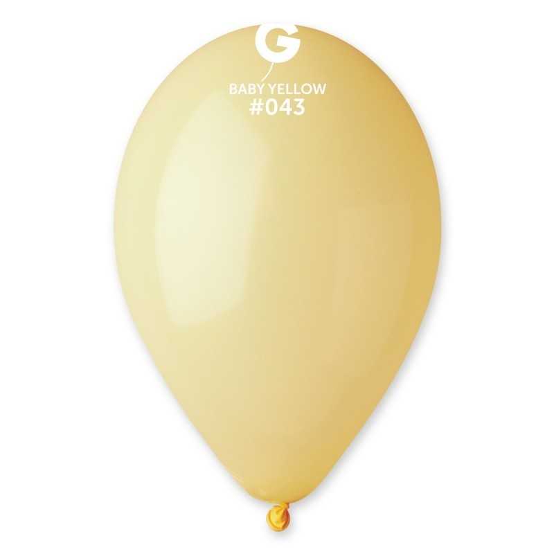 50 BALLONS JAUNE BEBE PASTEL  043 LATEX 28-30 CM 
