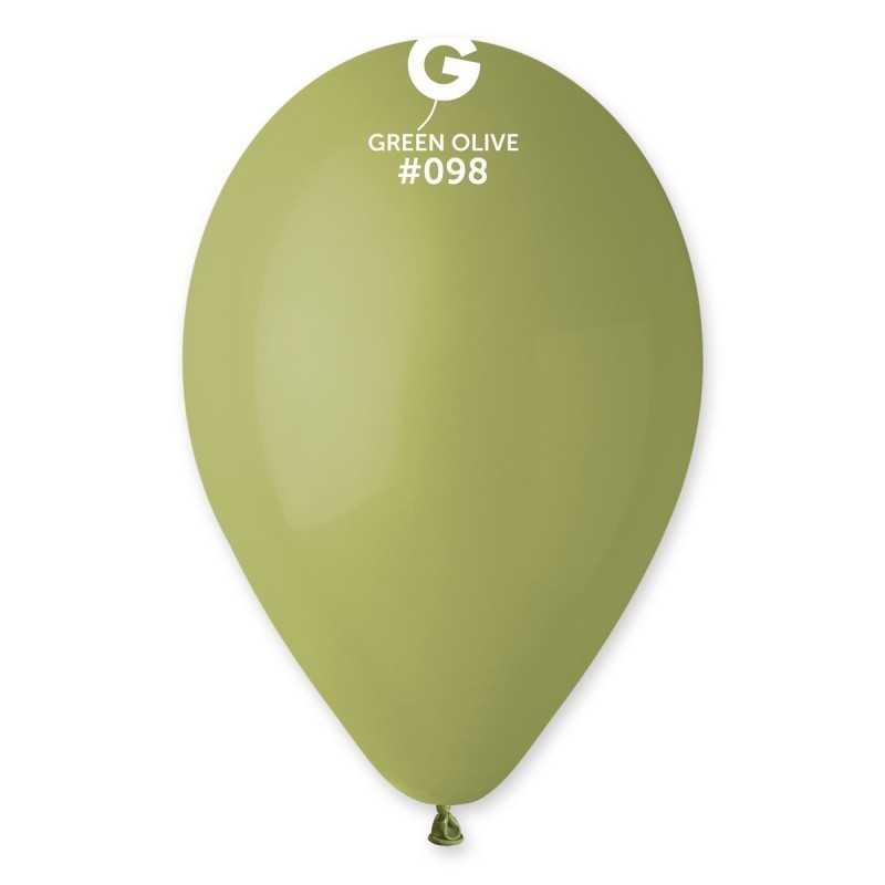 10 BALLONS VERT OLIVE  098 BIO LATEX 28-30 CM 