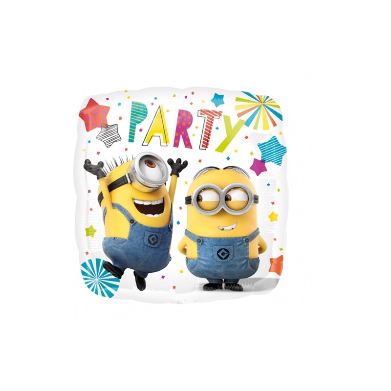 BALLON METALLIQUE CARRE MINIONS 43CM