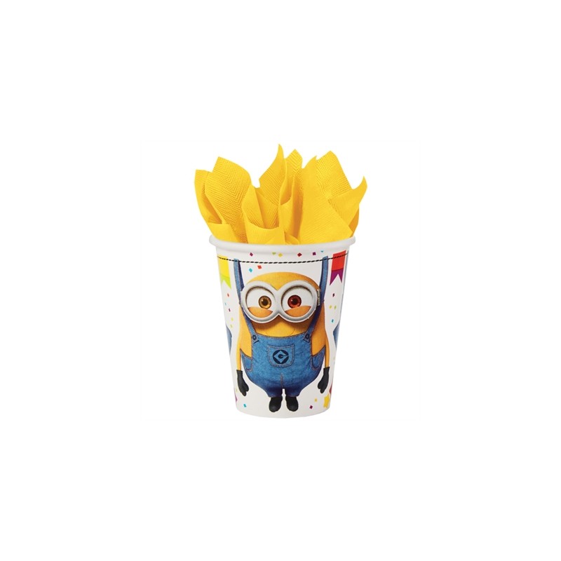 8 GOBELETS PAPIER LES MINIONS 250ML