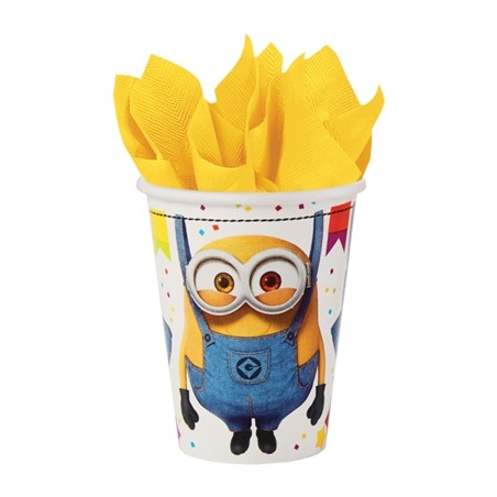 8 GOBELETS PAPIER LES MINIONS 250ML