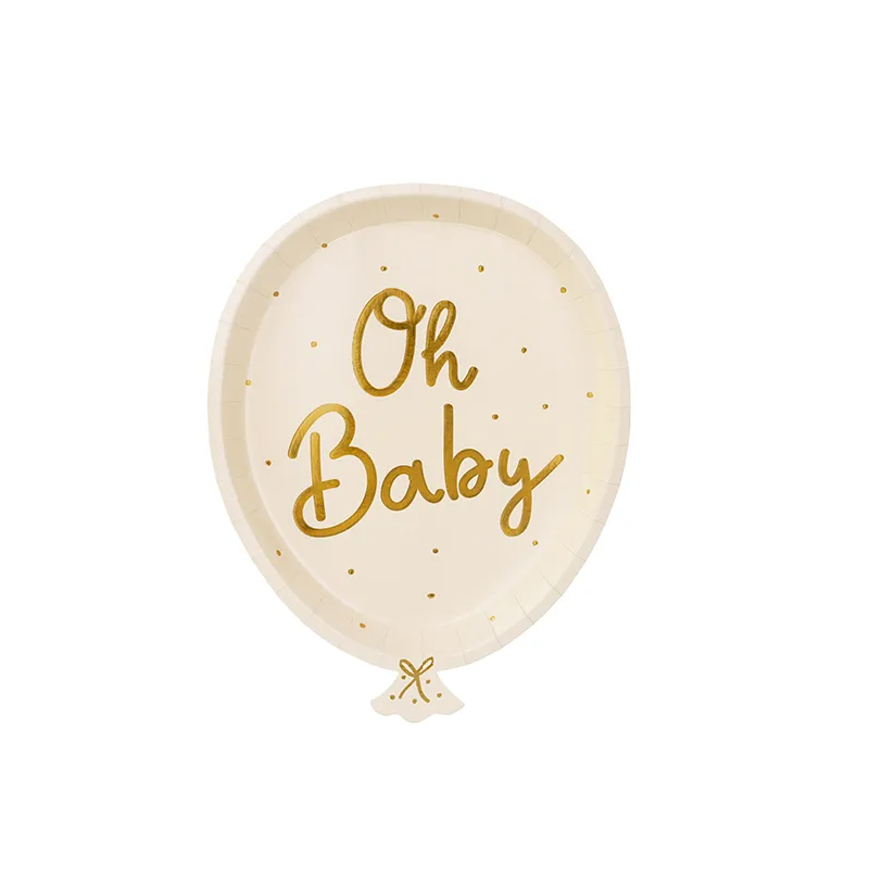 6 ASSIETTES OH  BABY FORME BALLON 17.50 X 22 CM 6 ASSIETTES OH  BABY FORME BALLON 17.50 X 22 CM