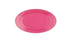 10 ASSIETTES RONDES BIODEGRADABLE FUSHIA 