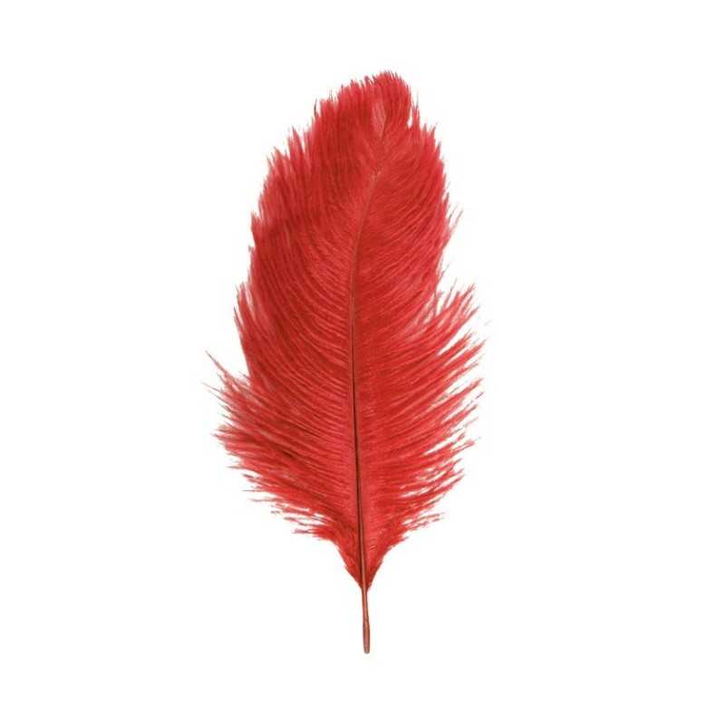2 PLUMES AUTRUCHE ROUGES 30-35CM