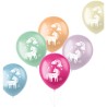 6 BALLONS LATEX LICORNE ET ARC EN CIEL 33CM 