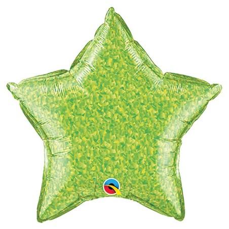 BALLON METALLIQUE ETOILE 20" CRYSTAL GRAPHIC STAR VERT LIME 