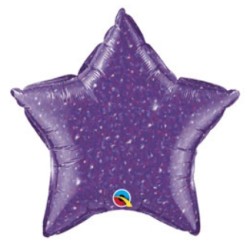 BALLON METALLIQUE ETOILE 20" CRYSTAL GRAPHIC STAR VIOLET