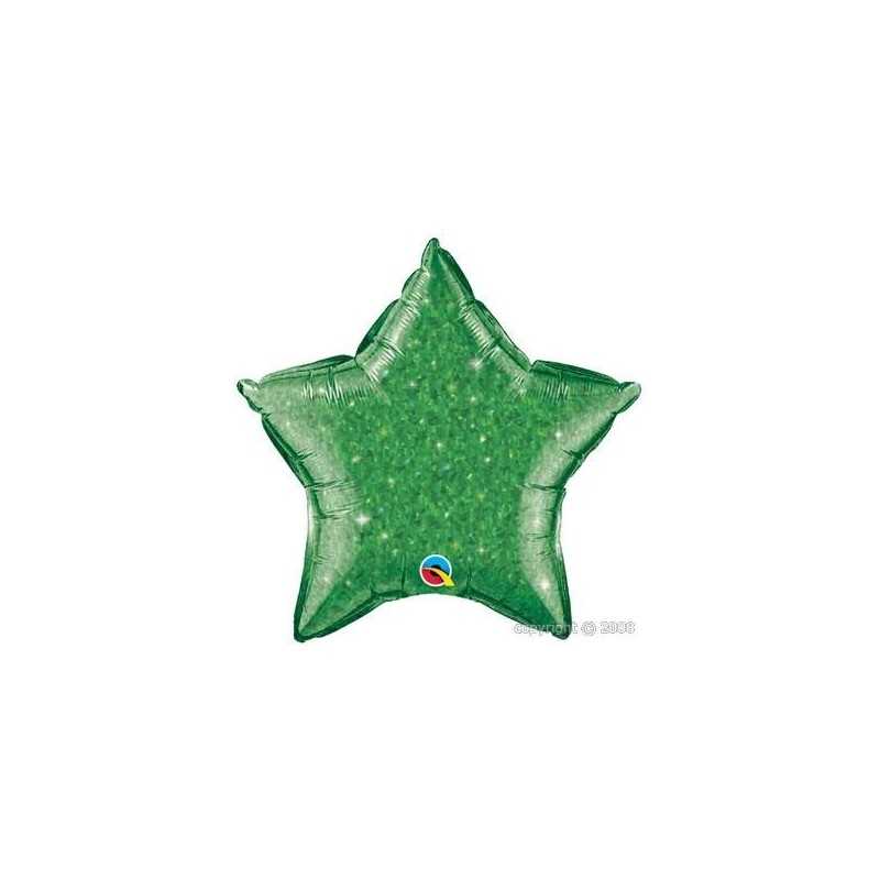 BALLON METALLIQUE ETOILE 20" CRYSTAL GRAPHIC STAR VERT