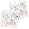 20 SERVIETTES LICORNE ET ARC EN CIEL 33CM 