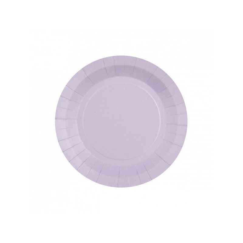 10 ASSIETTES CARTON RONDE LILAS 18 CM 