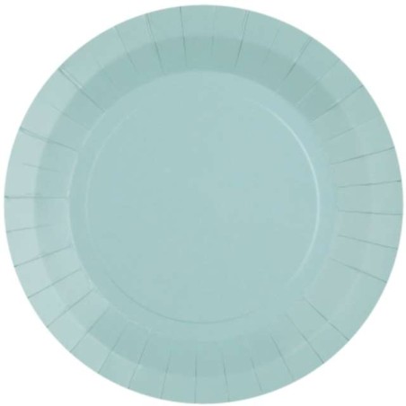 10 ASSIETTES CARTON RONDE BLEU CLAIRE  18 CM 