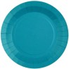 10 ASSIETTES CARTON RONDE BLEU TURQUOISE 18 CM 