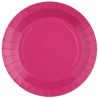 10 ASSIETTES CARTON RONDE FUSHIA   18 CM 