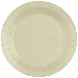 10 ASSIETTES CARTON RONDE CREME OU SABLE 18 CM 