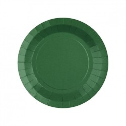 10 ASSIETTES CARTON RONDE VERT SAPIN   18 CM 