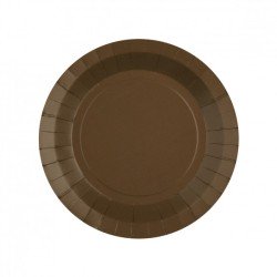 10 ASSIETTES RAINBOW RONDE CHOCOLAT  18 CM 