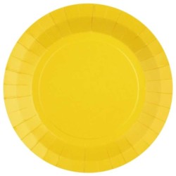 10 ASSIETTES CARTON RONDE JAUNE  18 CM 