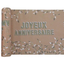 CHEMIN DE TABLE JOYEUX ANNIVERSAIRE VEGETAL 28 CM X 3 M 