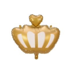 BALLON METALLIQUE COURONNE OR ET ROSE 62 X 60 CM