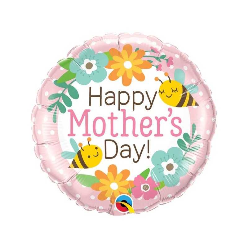 BALLON METALIQUE ROND HAPPY MOTHER'S DAY