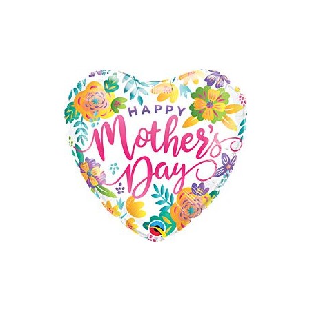 BALLON METALIQUE COEUR 46CM HAPPY MOTHER'S DAY 