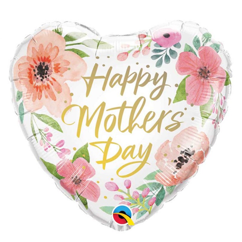 BALLON METALIQUE COEUR 46CM HAPPY MOTHER'S DAY