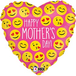 BALLON METALIQUE COEUR 46CM HAPPY MOTHER'S DAY 