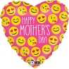 BALLON METALIQUE COEUR 46CM HAPPY MOTHER'S DAY 