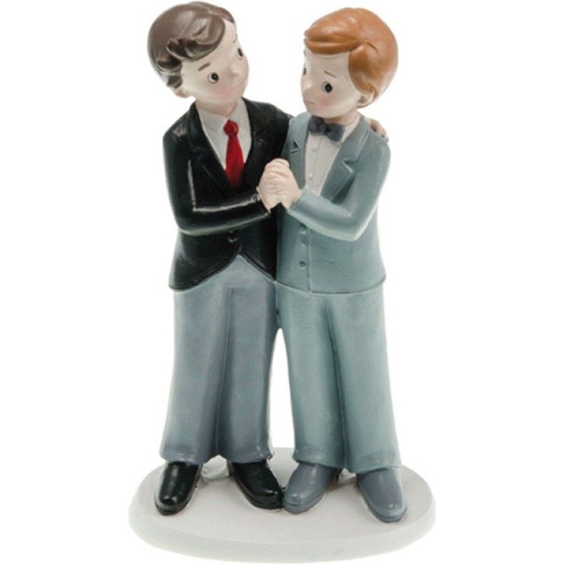 COUPLE DE MARIES RESINES GAY HOMME  10.5 X 7.5 X 