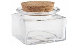 POT A DRAGEES CARRE EN VERRE 4 x 4 x 5 cm