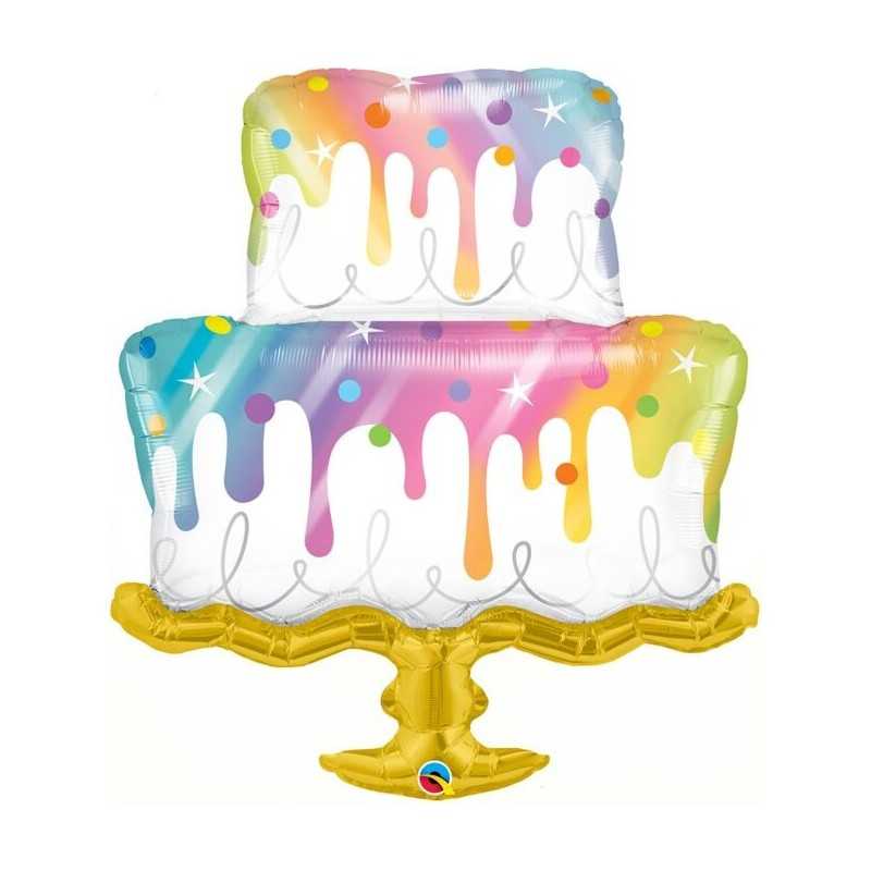 BALLON METALLIQUE GATEAU ANNIVERSAIRE 99CM 