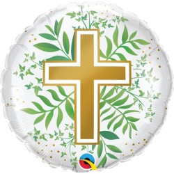 BALLON METALLIQUE 46CM ROND COMMUNION 