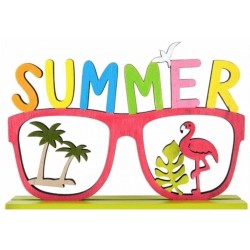 CENTRE DE TABLE SUMMER FLAMANT ROSE ET PALMIER