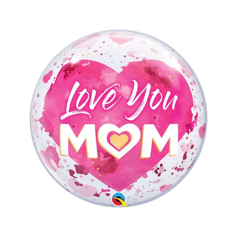 BALLON BUBBLE 56 CM LOVE YOU MOM 